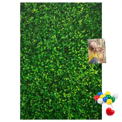 Cork pin board with leaf fence pattern