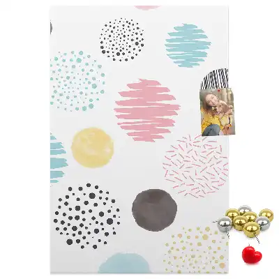 Colorful Circles Cork Note Board