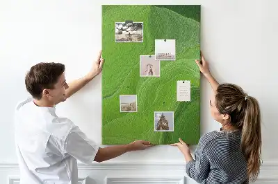 Abstract waves wall cork memo board