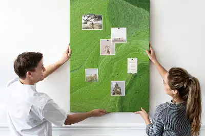 Abstract waves wall cork memo board