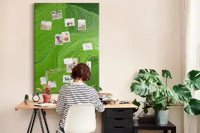 Abstract waves wall cork memo board