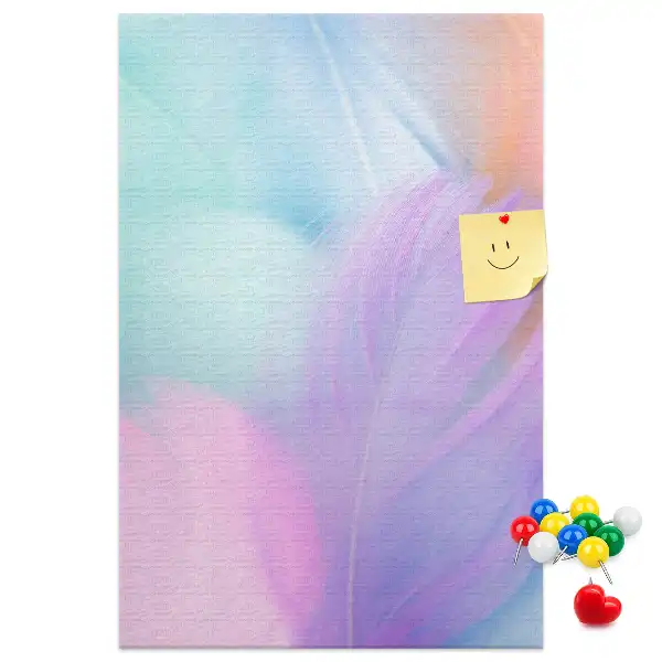 Cork pin board Pastel feathers