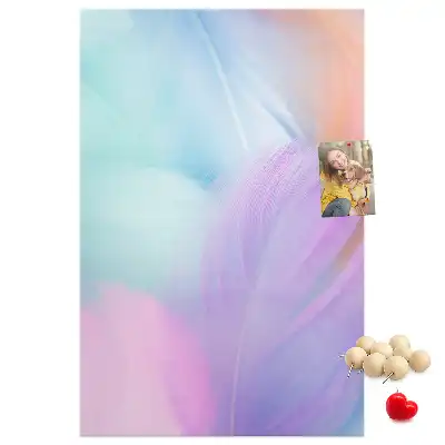 Cork pin board Pastel feathers