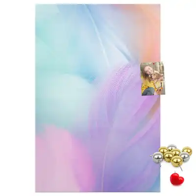 Cork pin board Pastel feathers