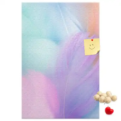 Cork pin board Pastel feathers