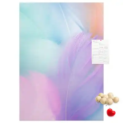 Cork pin board Pastel feathers