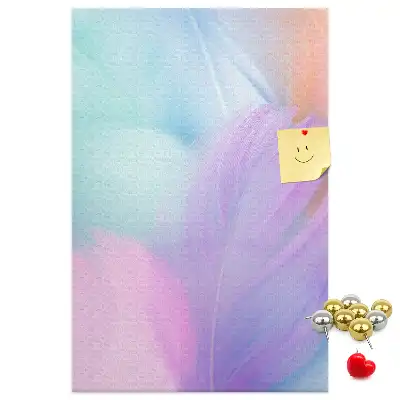 Cork pin board Pastel feathers