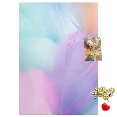 Cork pin board Pastel feathers