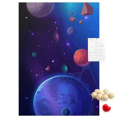 Space Art Cork Note Board