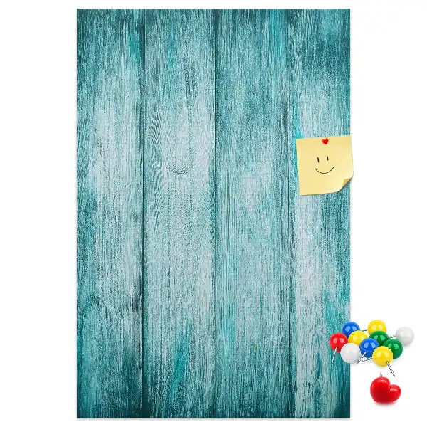 Blue Wood Wall Cork Memo Board