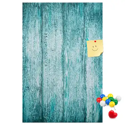 Wall cork memo board Wood in blue