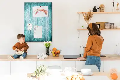 Blue Wood Wall Cork Memo Board