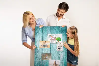 Blue Wood Wall Cork Memo Board