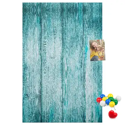 Blue Wood Wall Cork Memo Board