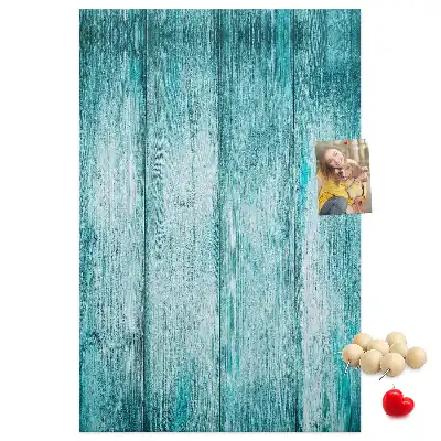 Blue Wood Wall Cork Memo Board