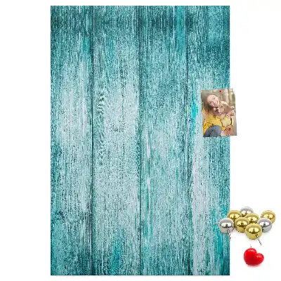 Blue Wood Wall Cork Memo Board