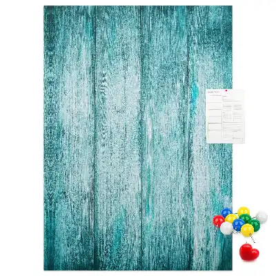 Blue Wood Wall Cork Memo Board