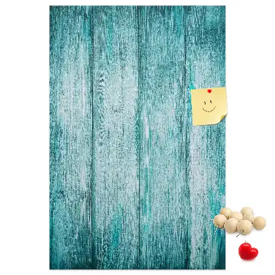 Blue Wood Wall Cork Memo Board