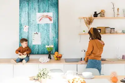 Blue Wood Wall Cork Memo Board