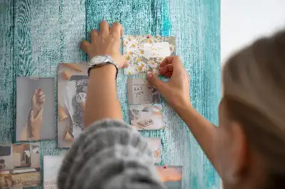 Blue Wood Wall Cork Memo Board
