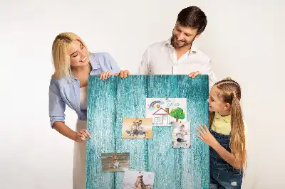 Blue Wood Wall Cork Memo Board