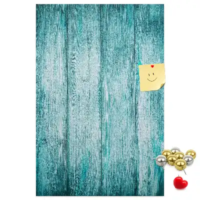 Blue Wood Wall Cork Memo Board