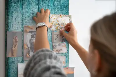 Blue Wood Wall Cork Memo Board