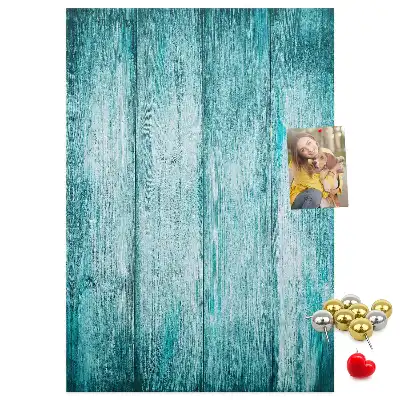 Blue Wood Wall Cork Memo Board