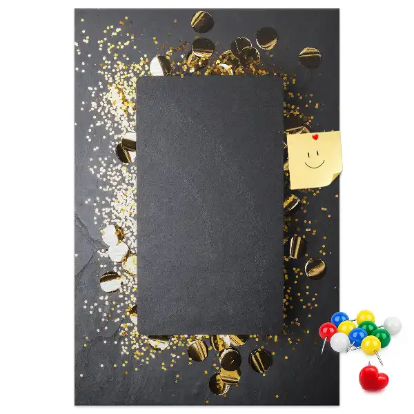 Golden confetti cork wall memo board
