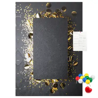 Golden confetti cork wall memo board