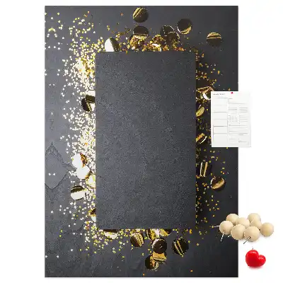 Golden confetti cork wall memo board