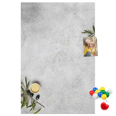 Concrete Background and Olives Cork Memo Board