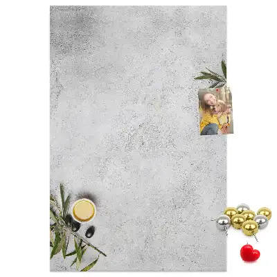 Concrete Background and Olives Cork Memo Board