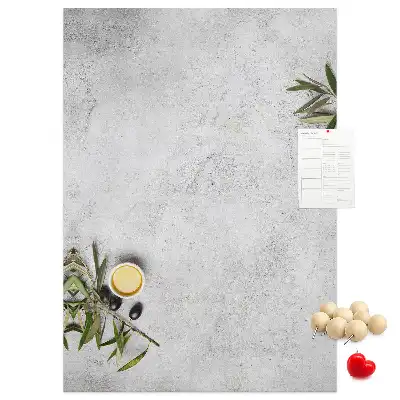 Concrete Background and Olives Cork Memo Board