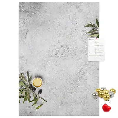 Concrete Background and Olives Cork Memo Board