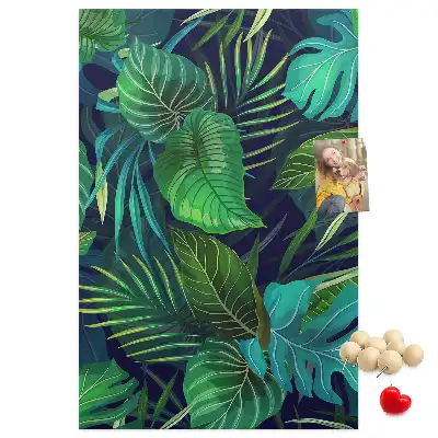 Large exotic leaves cork pin board