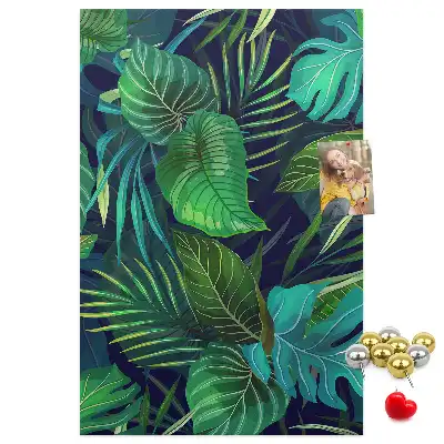 Cork pin board Large exotic leaves