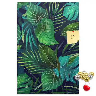 Cork pin board Large exotic leaves