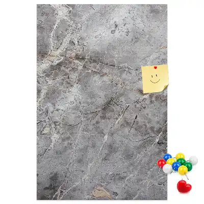 Wall cork memo board in deep dark marble