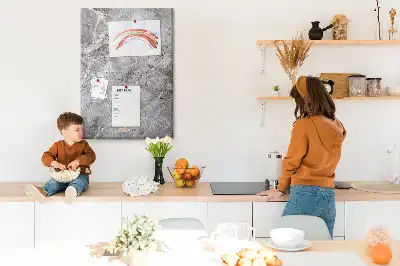 Wall cork memo board in deep dark marble