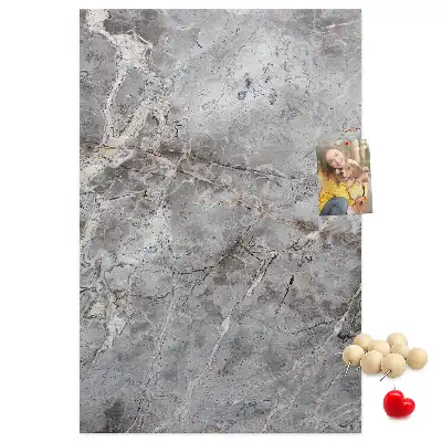 Wall cork memo board in deep dark marble