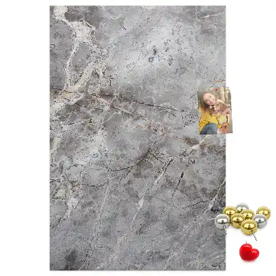 Wall cork memo board in deep dark marble