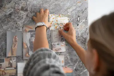 Wall cork memo board Deep dark marble