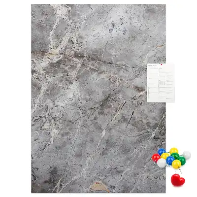 Wall cork memo board in deep dark marble