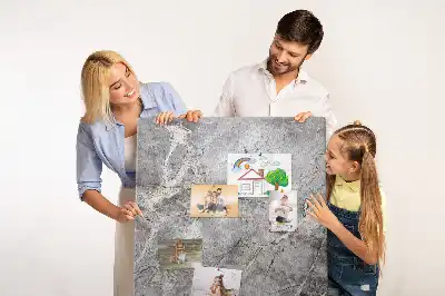 Wall cork memo board in deep dark marble