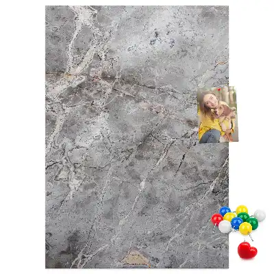 Wall cork memo board Deep dark marble