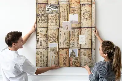 Cork pin board made from wine corks