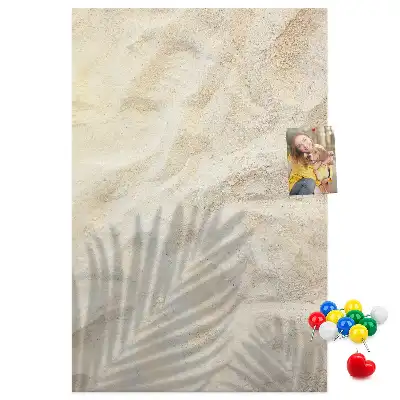Wall cork memo board Summer beach sand