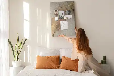 Cork pin board with glossy marble finish