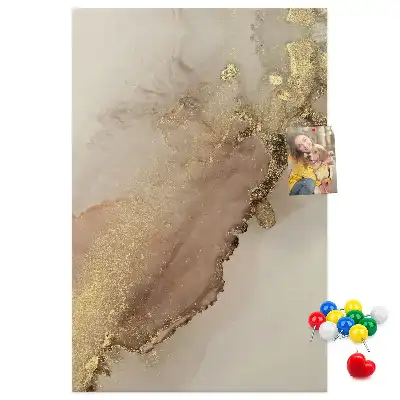 Cork pin board with glossy marble finish